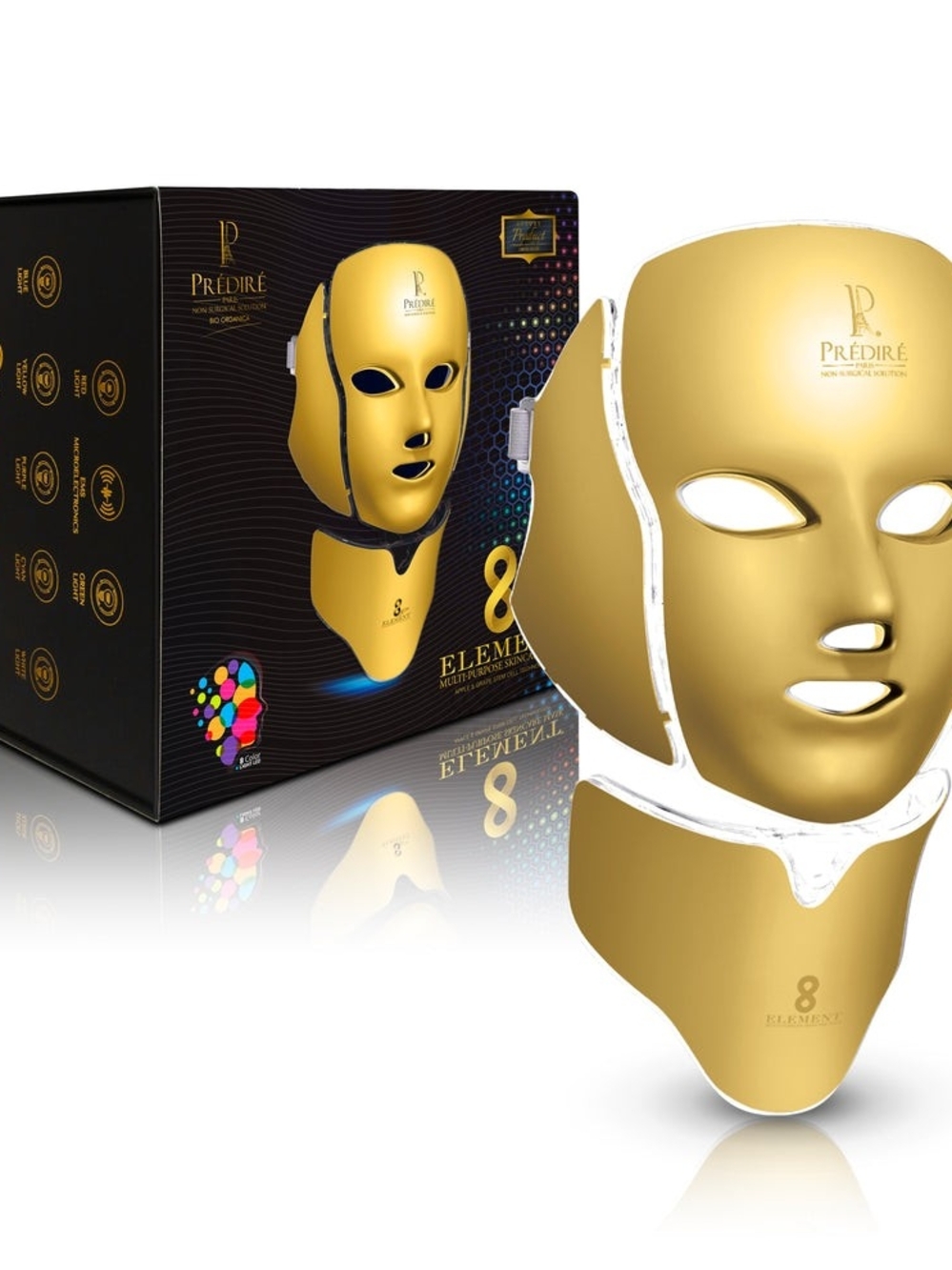 Predire 8 Element Gold LED Facial Mask